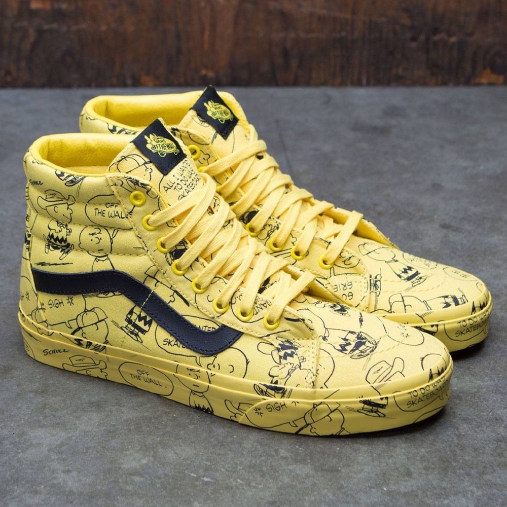 Vans x Peanuts Sk8-Hi Charlie Brown Black & Yellow Maize Skater Shoes